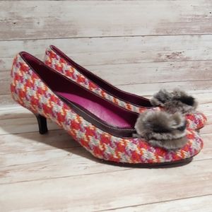 Coach "Peggy" hounds tooth kitten heels